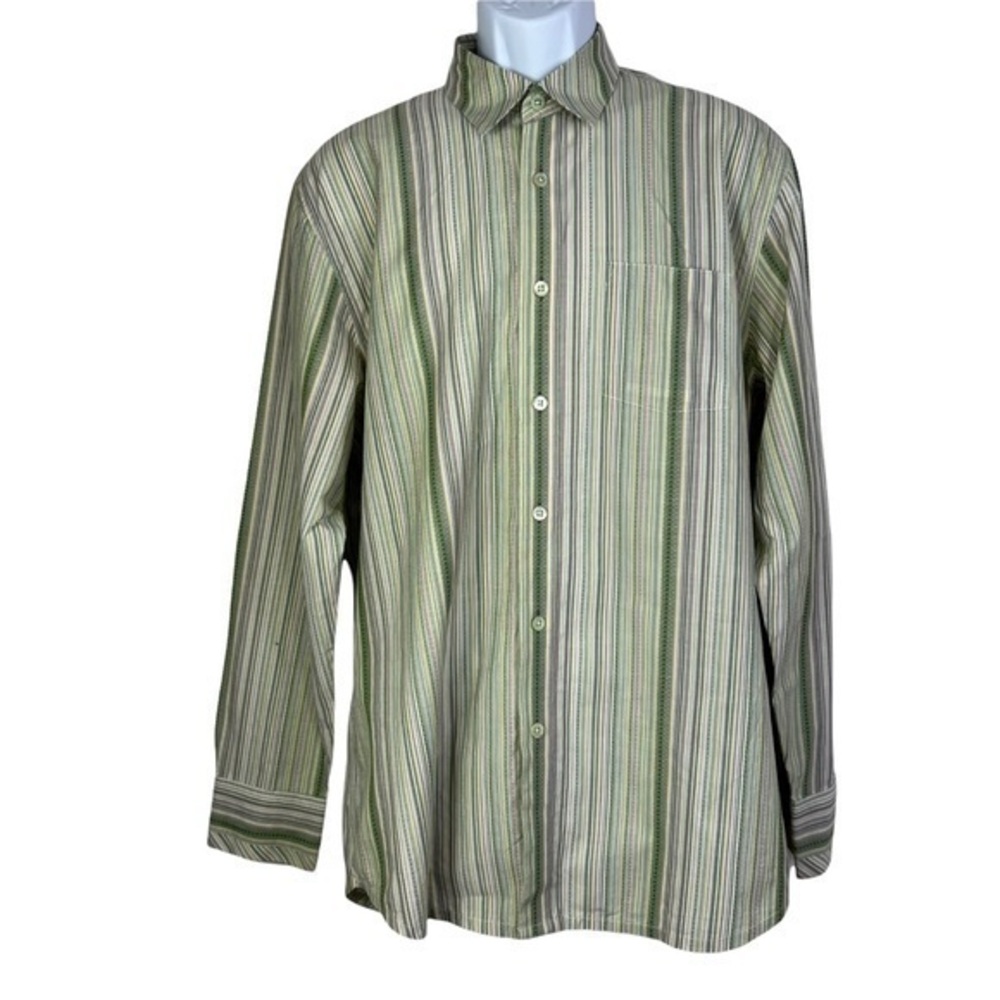 Indigo Palm’s By Tommy Bahama Men Shirt Buttons Down Striped Sz L